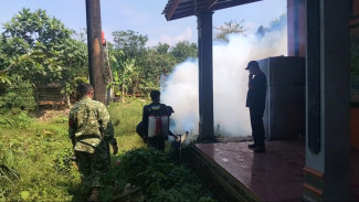 Tiga Warga Terpapar DBD, Pemdes Karya Mekar dan Puskesmas Lakukan Fogging Cegah Penyebaran