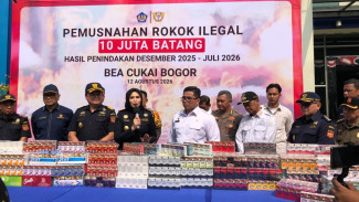 10 Juta Rokok Ilegal Dimusnahkan Bea Cukai Bogor, Kerugian Negara Capai Rp7,6 Miliar
