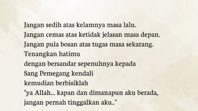Tenangkan Hati dengan Bersandar pada Sang Pemegang Kendali