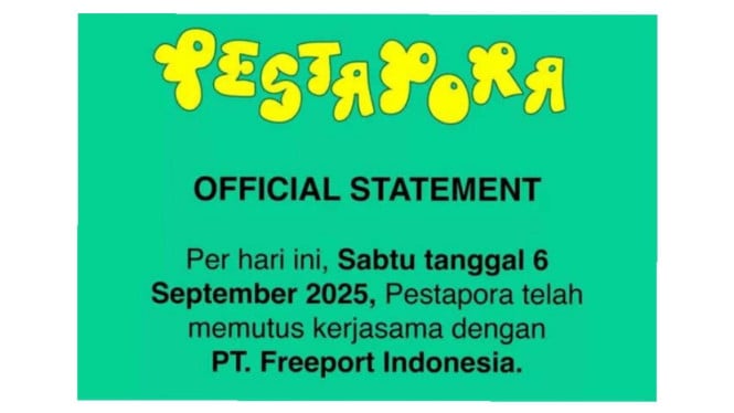 Official statment Festival musik tahunan Pestapora 2025