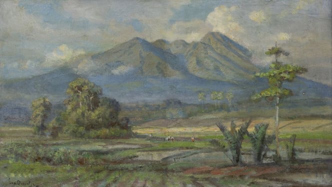 Lukisan Panorama Gunung Salak Karya Ernest Dezentjé
