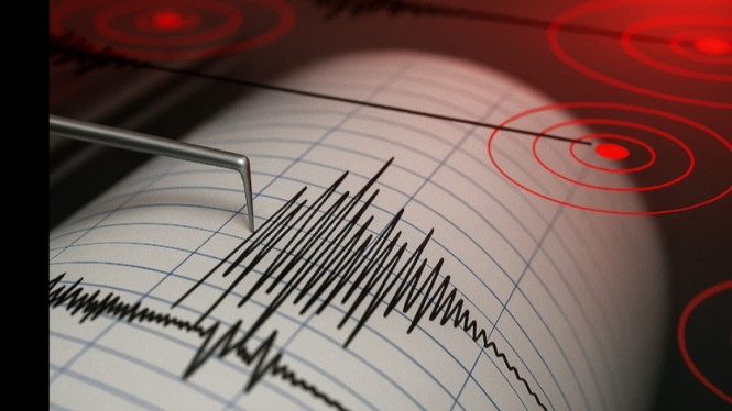 Ilustrasi gempa bumi seismograf