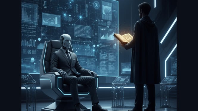 Ilustrasi Robot AI jadi pemimpin.