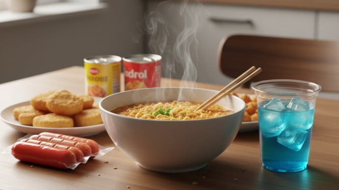 Makanan instan yang biasa jadi pilihan utama setiap hari.