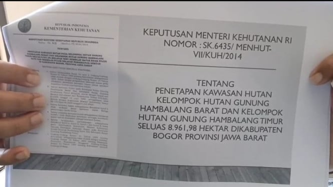 Surat Kementerian Kehutanan Tentang Kawasan Hutan Gunung Hambalang