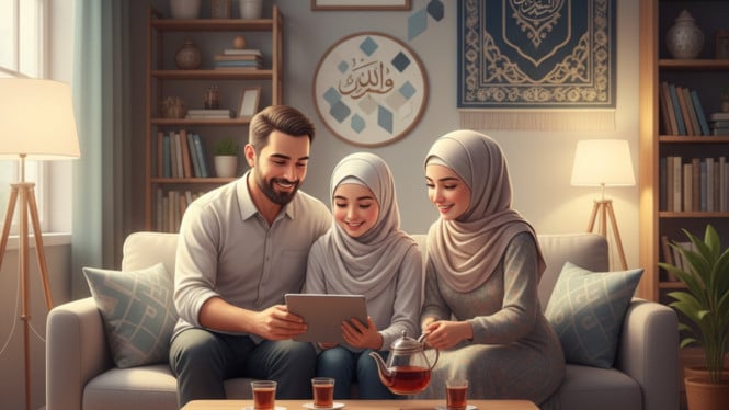 Ilustrasi orangtua dan anak angkat