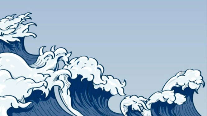 Ilustrasi tsunami. /freepik