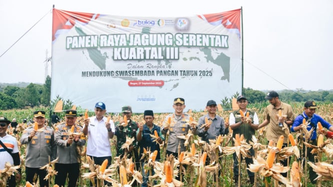Polres Bogor Hadiri Panen Raya Jagung Serentak Kuartal III