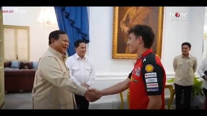 Presiden RI Prabowo Subianto menerima kunjungan Marc Marquez