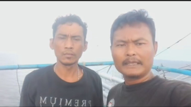 Tangkapan layar dari video dua ABK asal Bogor di kapal