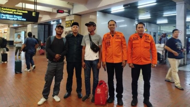 BPBD Kota Bogor saat menjemput kedua ABK di Bandara Soekarno-Hatta