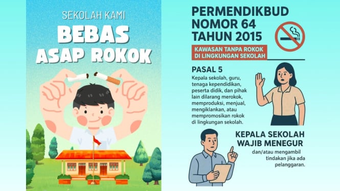 Sekolah bebas asap rokok menurut Permendikbud No.64/2015