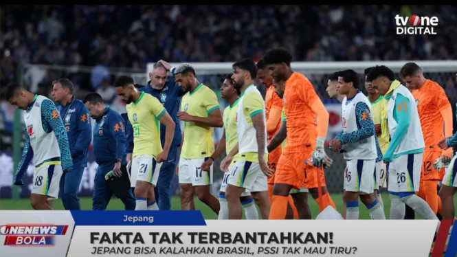 Pemain Brasil usai kalah dari Jepang