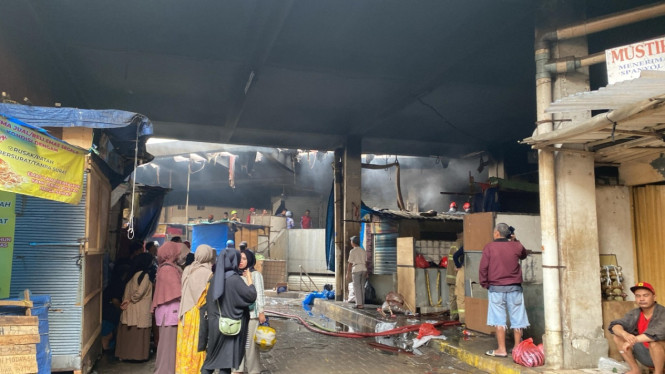 Kondisi terkini lokasi Pasar Anyar yang sempat terbakar