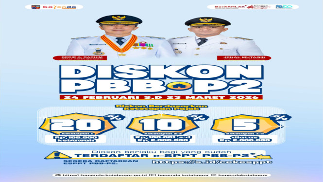 Diskon Pajak Kota Bogor 20 Persen