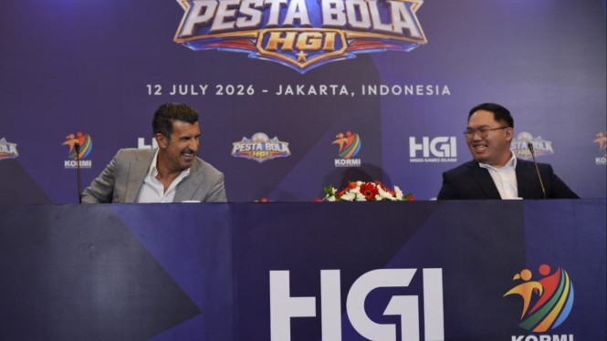 Konferensi Pers Legenda Sepak Bola Luís Figo bersama perwakilan HGI, Ray pada Minggu 12 Juli 2026