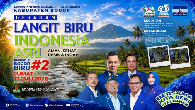 Ekspedisi Bogor Biru #2 digelar di Caringin dengan aksi bersih Sungai Cibeuling dan penanaman 1.000 pohon
