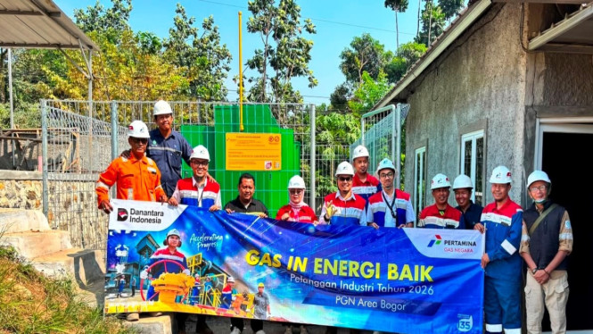PGN Area Bogor menyalurkan gas bumi kepada produsen aspal PT Varas Ratubadis Prambanan