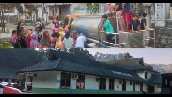 Masyarakat Di Kecamatan Nanggung yang Sedang Antri Air Bersih Akibat Kemarau