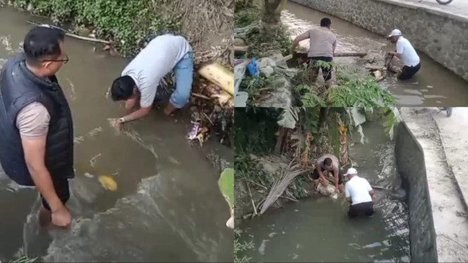 Kapolsek Tanjungsari meninjau Bendung Cikumpeni Cibeet