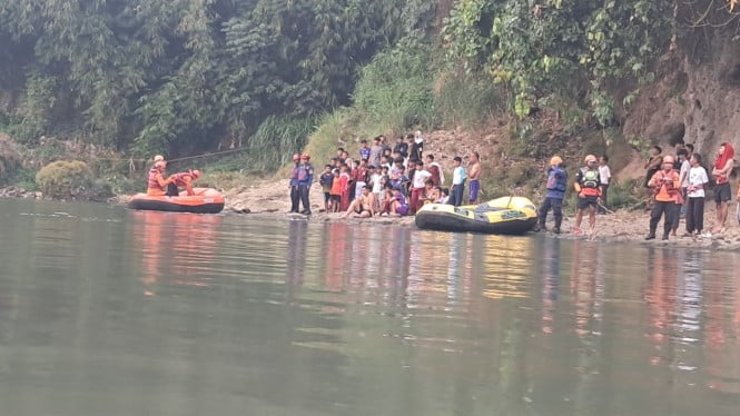 Niat menyelamatkan anak, warga Rancabungur tenggelam di Sungai Cisadane.