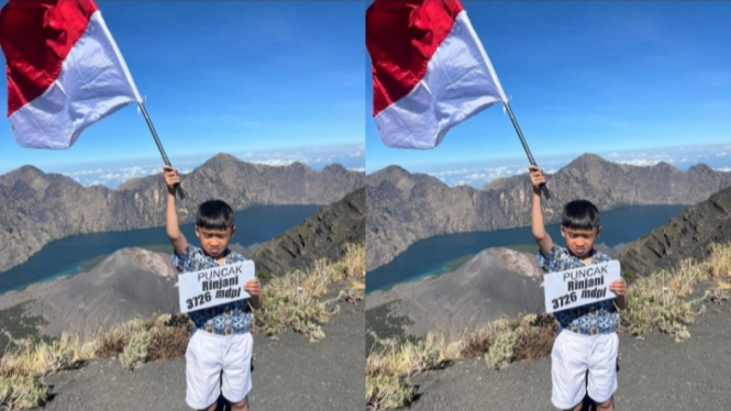 Siswa SD Pangudi Luhur Jakarta Taklukkan Puncak Gunung Rinjani