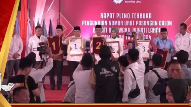 Pengundian nomor urut Pilkada Kabupaten Lahat 2024