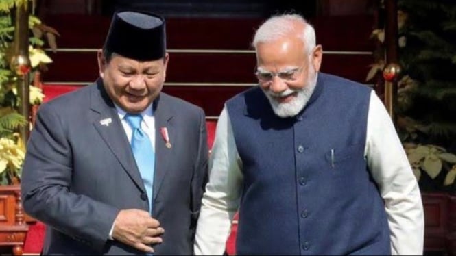 Presiden Prabowo dan PM India Narendra Modi