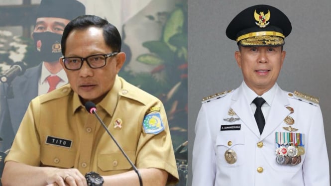 Tito Karnavian (kiri) dan Gubernur Sultra, Andi Sumangerukka