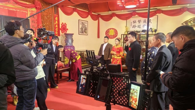 A short drama crew films
