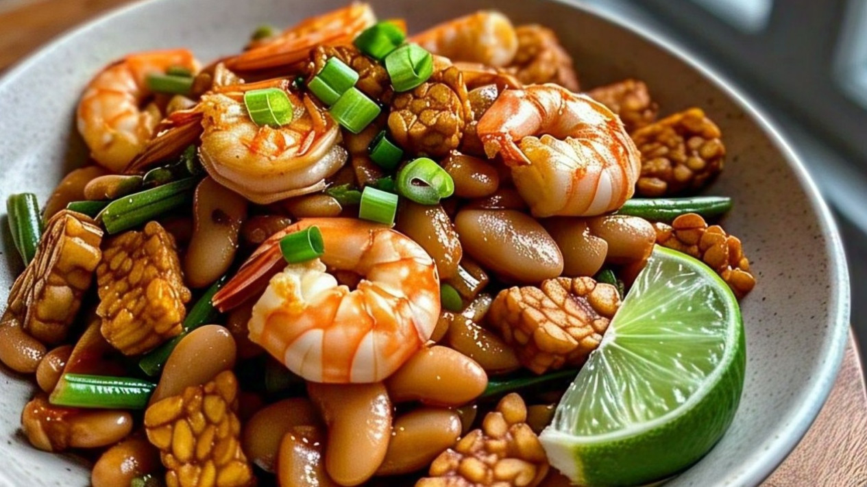 tumis tempe buncis udang