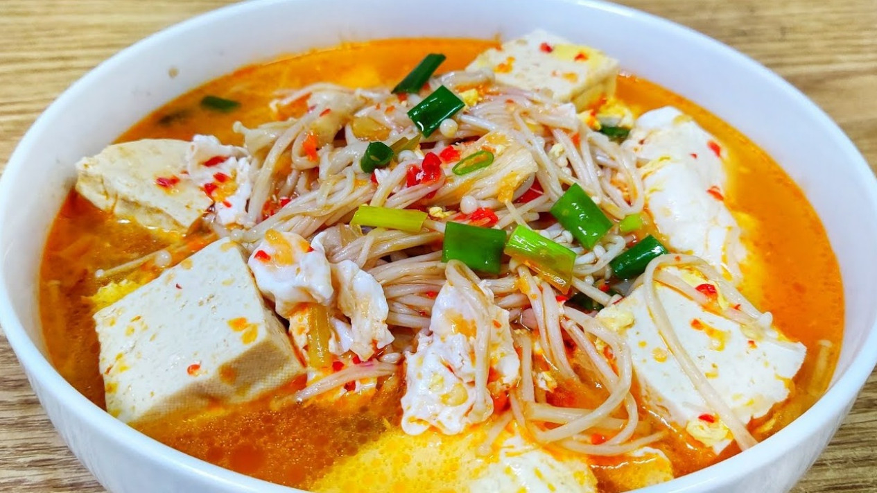 sup tahu telur enoki