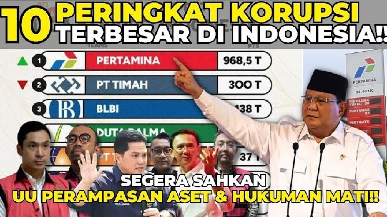 10 Kasus Korupsi Terbesar Indonesia