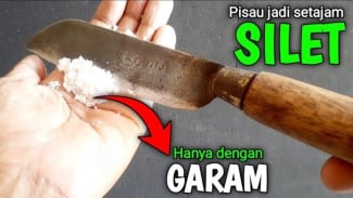 Cara Sederhana Menajamkan Pisau Dapur Pakai Air Garam, Hasilnya Bikin Kaget!