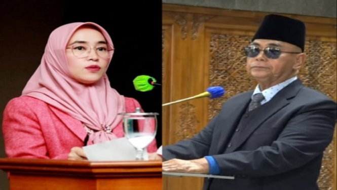 Panji Gumilang (kanan) dan putrinya Anis Khairunnisa