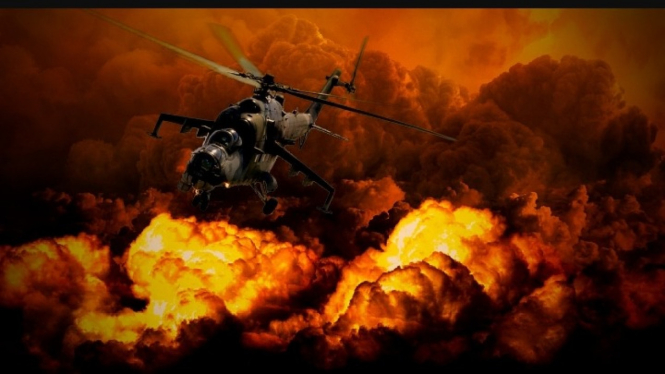 Ilustrasi Rusia hancurkan drone teroris Ukraina.