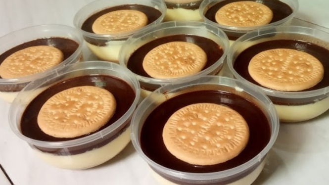 Puding Brownies Lapis Biskuit Marie