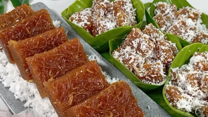 Kue Olahan Bihun dan Gula Merah dan Ongol-Ongol Bihun Gula Merah
