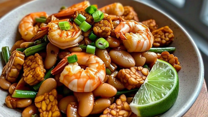 tumis tempe buncis udang