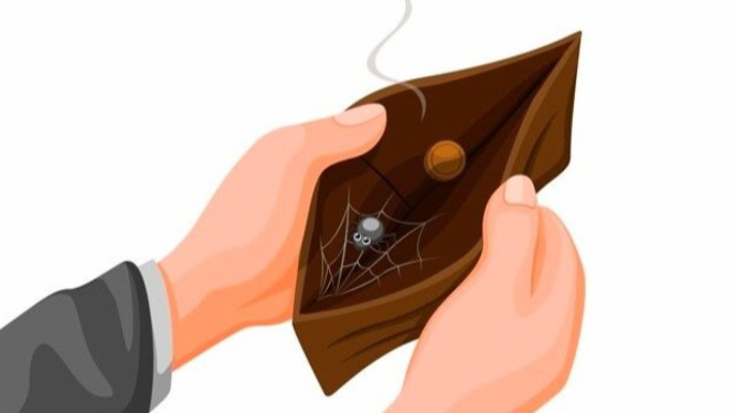Ilustrasi dompet tipis