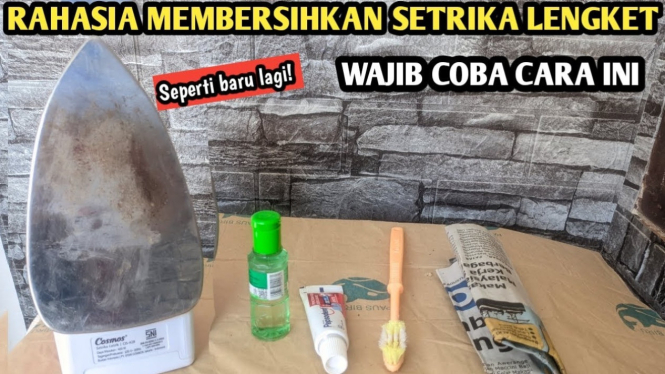 cara membersihlan setrika yang lengket dan gosong