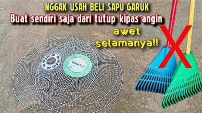 Cara Membuat Sapu dari Tutup Kipas Angin