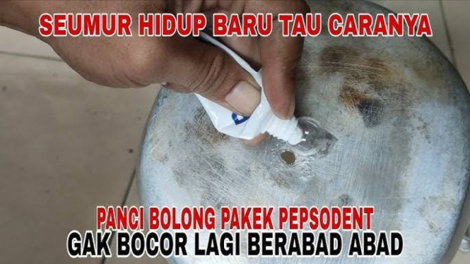Trik Hemat Mengatasi Panci Bocor dengan Bungkus Pasta Gigi
