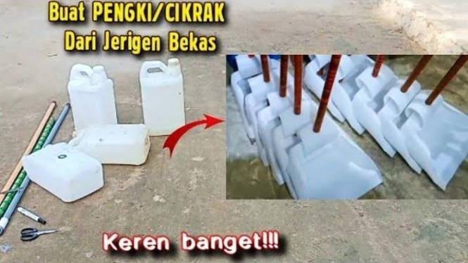 Cara Praktis Mengubah Jerigen Bekas Jadi Pengki Sampah