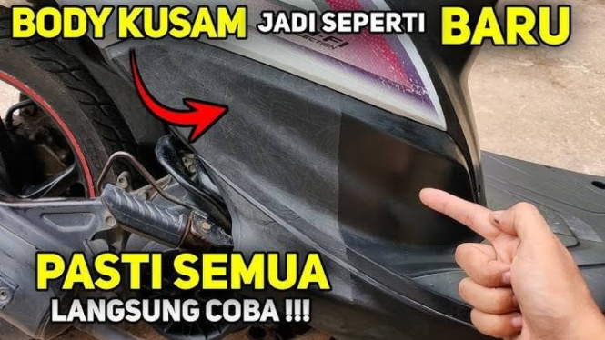 Cara Bikin Body Motor Kusam Jadi Hitam Mengkilap