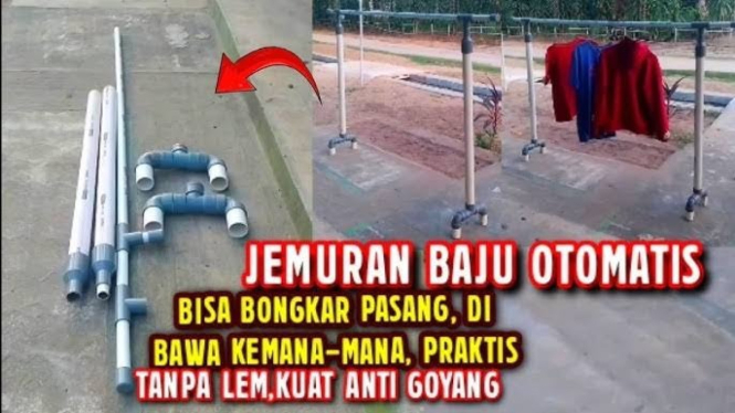 Cara Praktis Buat Jemuran Bongkar Pasang Sendiri