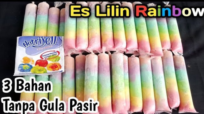 Ide Jualan Es Lilin Rainbow