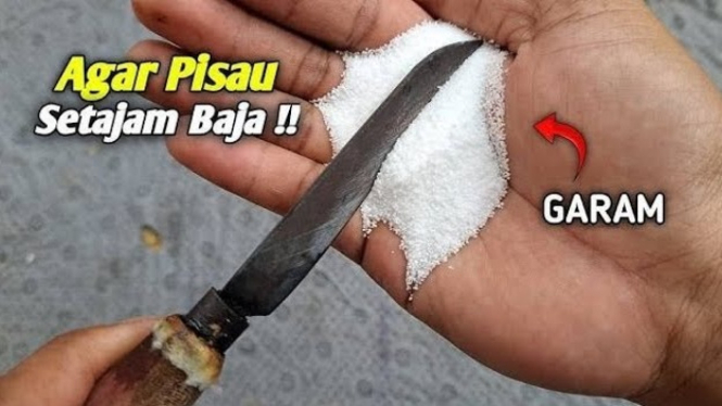 Mengasah pisau setajam baja