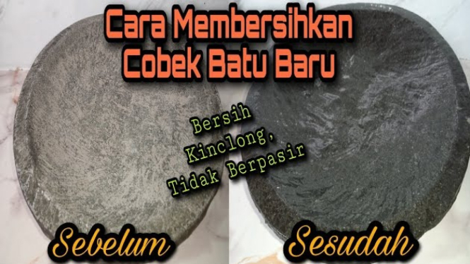 Cara Membersihkan Cobek Batu Baru