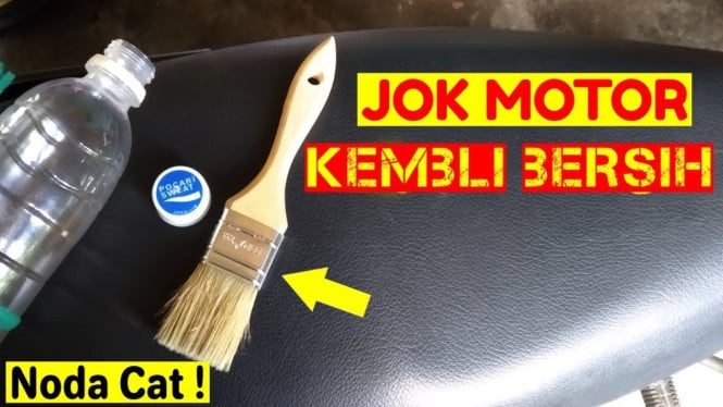Membersihkan Noda Cat pada Jok Motor
